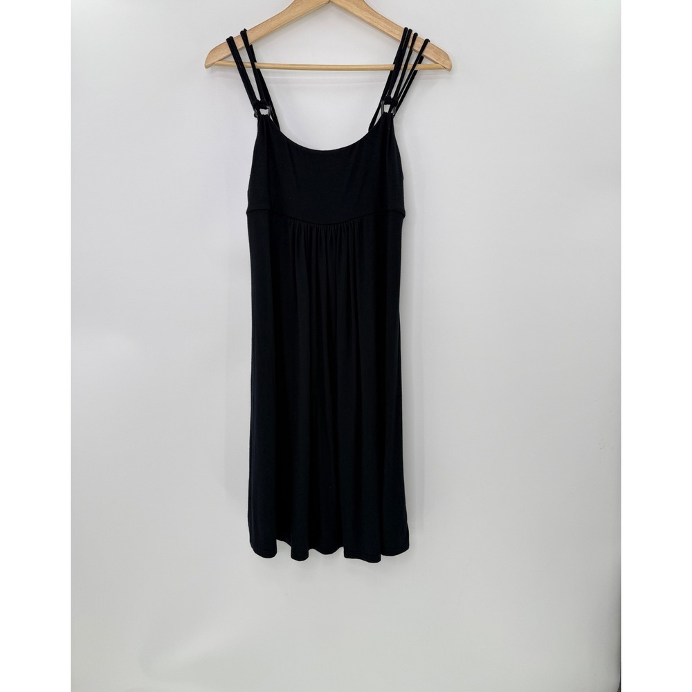 Robin Piccone Black Modal Empire Waist Triple Strap Mini Dress Large